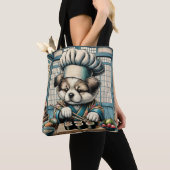 Schattige Sushi Chef Puppy Tote Bag (Dichtbij)