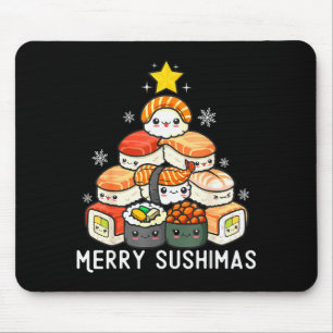 Schattige Sushi Kerstboom Snel Voor Voedsel Liefhe Muismat