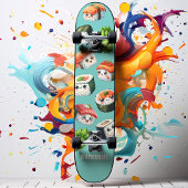 Schattige Sushi Nigiri Wasabi Maki Roll Persoonlijk Skateboard