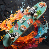 Schattige Sushi Nigiri Wasabi Maki Roll Persoonlijk Skateboard