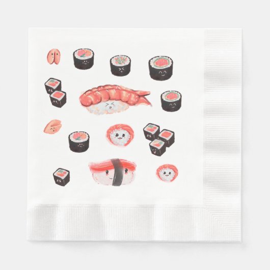 Schattige Sushi Party Servet (Voorkant)