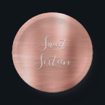 Schattige Sweet 16 Birthday Roos Gold Blush Pink Papieren Bordje<br><div class="desc">Sweet 16 Birthday Party Roos Gold Blush Pink Elegante Borden die ideaal zijn voor een Roos Gold of Blush Pink Birthday Party. Deze Borden zijn ideaal voor een Sweet Sixteen Birthday Party.</div>
