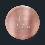 Schattige Sweet 16 Birthday Roos Gold Blush Pink Papieren Bordje<br><div class="desc">Sweet 16 Birthday Party Roos Gold Blush Pink Elegante Borden die ideaal zijn voor een Roos Gold of Blush Pink Birthday Party. Deze Borden zijn ideaal voor een Sweet Sixteen Birthday Party.</div>