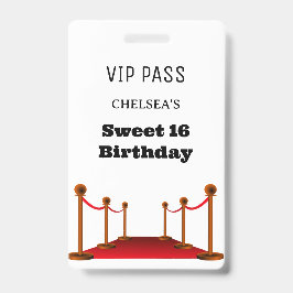 Schattige Sweet 16 Bus Locatie Toegang Uitnodiging Badge