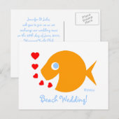 Schattige Sweet Beach Bruiloft Save The Date Brief Aankondigingskaart (Voorkant / Achterkant)