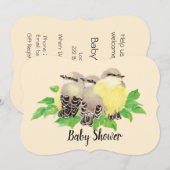 Schattige Sweet Bird Family Baby shower Kaart (Voorkant / Achterkant)