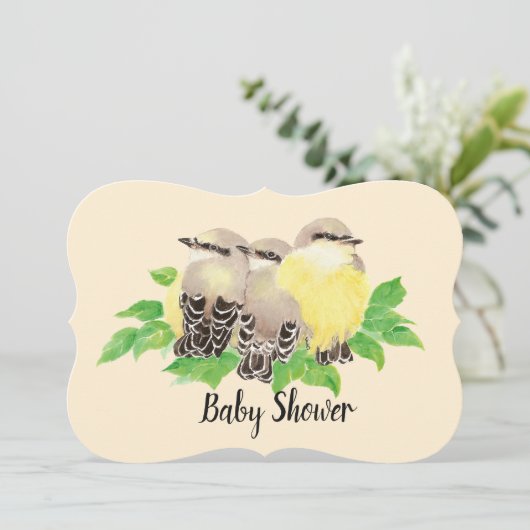 Schattige Sweet Bird Family Baby shower Kaart (Staand voorkant)