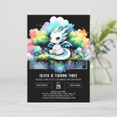 Schattige Sweet Dragon verjaardag Kaart (Staand voorkant)