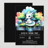 Schattige Sweet Dragon verjaardag Kaart (Voorkant / Achterkant)