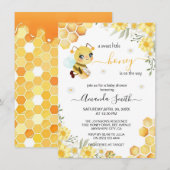 Schattige Sweet Little Honey Bee Girl Baby shower Kaart (Voorkant / Achterkant)
