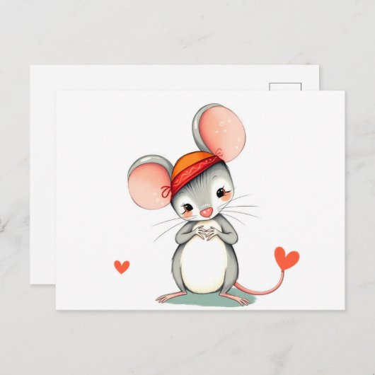 Schattige Sweet Mouse-Briefkaart Briefkaart (Voorkant / Achterkant)