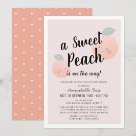 Schattige Sweet Peach Pink Drive-by-Baby shower Kaart