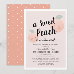 Schattige Sweet Peach Pink Drive-by-Baby shower Kaart