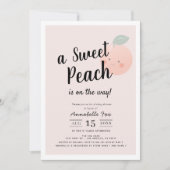 Schattige Sweet Peach Roze Baby shower Kaart (Voorkant)