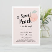 Schattige Sweet Peach Roze Baby shower Kaart (Staand voorkant)