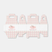 Schattige Sweet Pink Gingham Peach Baby shower Bedankdoosjes (Uitgevouwen)
