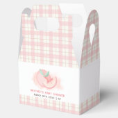 Schattige Sweet Pink Gingham Peach Baby shower Bedankdoosjes (Geopend)