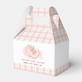 Schattige Sweet Pink Gingham Peach Baby shower Bedankdoosjes