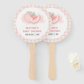 Schattige Sweet Pink Gingham Peach Baby shower Handwaaier (Voorkant en achterkant)
