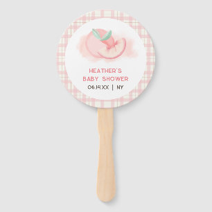 Schattige Sweet Pink Gingham Peach Baby shower Handwaaier