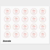 Schattige Sweet Pink Gingham Peach Baby shower Ronde Sticker (Vel)