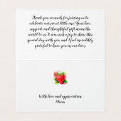 Schattige & Sweet Strawberry Baby shower Kaart (Binnenkant ongevouwen)