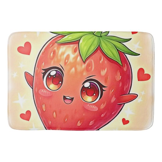 Schattige Sweet Strawberry Bliss Badmat (Voorkant)