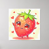 Schattige Sweet Strawberry Bliss Canvas Afdruk (Voorkant)