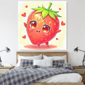 Schattige Sweet Strawberry Bliss Canvas Afdruk (Insitu (Slaapkamer))