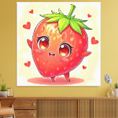 Schattige Sweet Strawberry Bliss Canvas Afdruk (Insitu (Woonkamer))