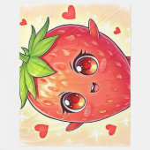 Schattige Sweet Strawberry Bliss Fleece Deken (Voorkant)