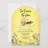 Schattige Sweet to Bee One Wildflower 1e verjaarda Kaart (Achterkant)