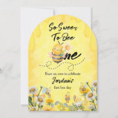 Schattige Sweet to Bee One Wildflower 1e verjaarda Kaart (Voorkant)