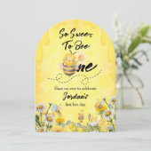 Schattige Sweet to Bee One Wildflower 1e verjaarda Kaart (Staand voorkant)