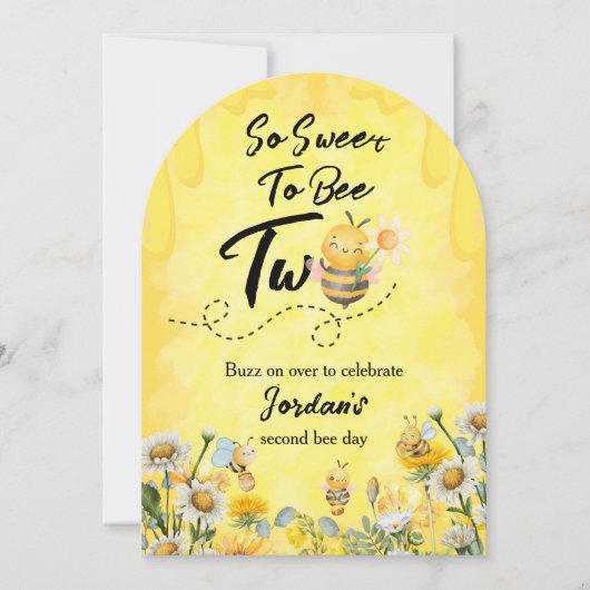 Schattige Sweet to Bee Twee Wilde bloemen 1e verja Kaart (Voorkant)