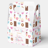 Schattige Sweet & Treats Baby shower Dank u Bedankdoosjes (Geopend)