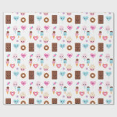 Schattige Sweet & Treats Feest Verjaardagsfeest Cadeaupapier (Vlak)