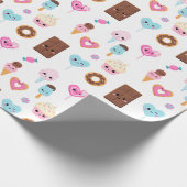 Schattige Sweet & Treats Feest Verjaardagsfeest Cadeaupapier (Hoek)
