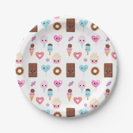 Schattige Sweet & Treats Feest Verjaardagsfeest Papieren Bordje