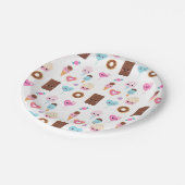 Schattige Sweet & Treats Feest Verjaardagsfeest Papieren Bordje (Gekanteld)