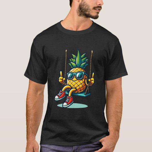 Schattige Swinging Pineapple grappige Swinger T-shirt (Voorkant)