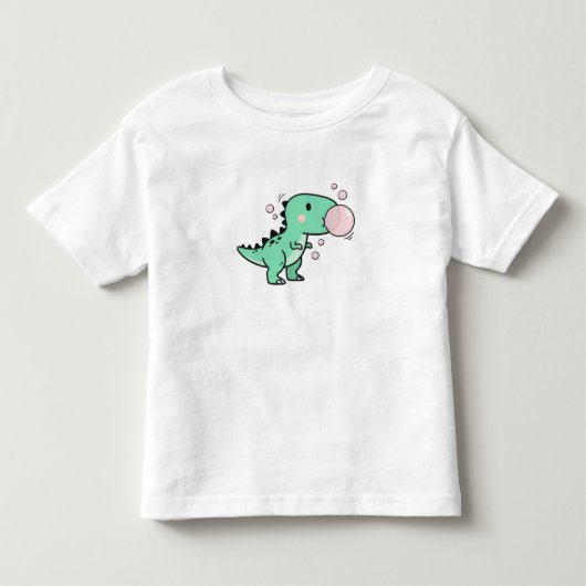 Schattige T-Rex Blaast Bubble Gum voor Kinderverja Kinder Shirts (Voorkant)