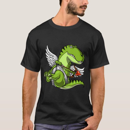 Schattige T-Rex Dinosaur Cupido T-shirt (Voorkant)