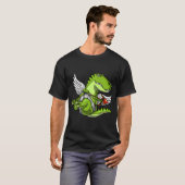 Schattige T-Rex Dinosaur Cupido T-shirt (Voorkant volledig)