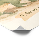 Schattige T. Rex Dinosaurus Nursery Waterverf Poster (Hoek)