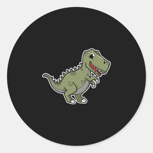 Schattige T-Rex Dinosaurus Sticker – Grappige Cart (Voorkant)