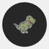 Schattige T-Rex Dinosaurus Sticker – Grappige Cart (Voorkant)
