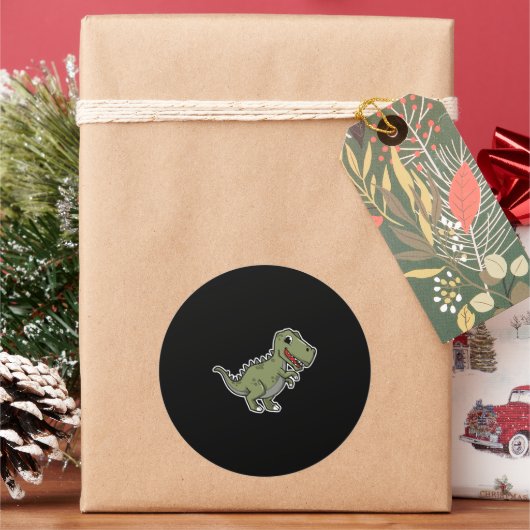 Schattige T-Rex Dinosaurus Sticker – Grappige Cart (Feestdagen)