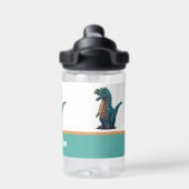 Schattige T-Rex Gelukkige Dinosaurus Tyrannosaurus Waterfles (Achterkant)