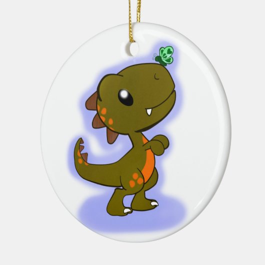 Schattige T-Rex Keramisch Ornament (Links)